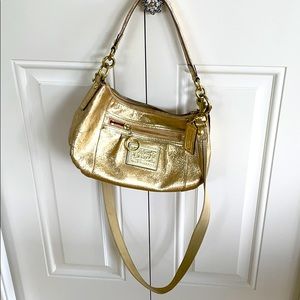 Coach Poppy Gold Leather Handbag